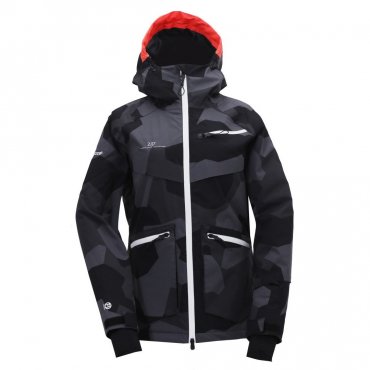 2117 Nyhem Eco dámská lyžařská bunda černá maskáčový vzor