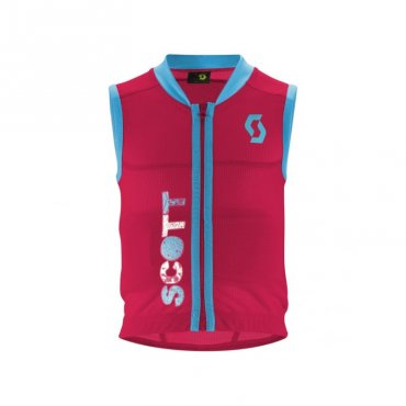 Scott Vest Protector Jr Actifit berry pink/bermuda blue print
