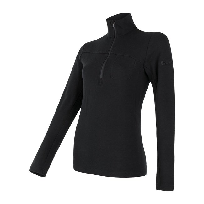 Sensor Merino Extreme dámské triko s dlouhým rukávem zip černá