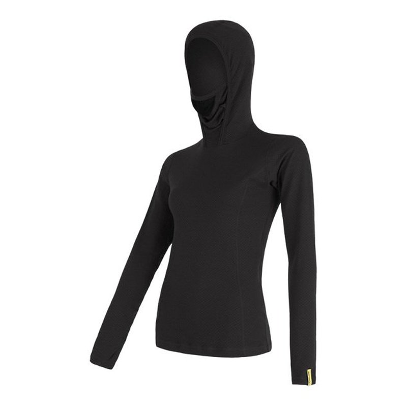 Sensor Merino DF dámské triko dl.ruk. s kapucí černá
